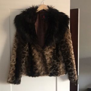 Like new! Adrienne Landau faux fur jacket. Size L